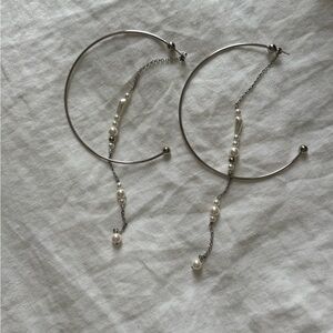 Justine Clenquet XXL hoops with pearl accent